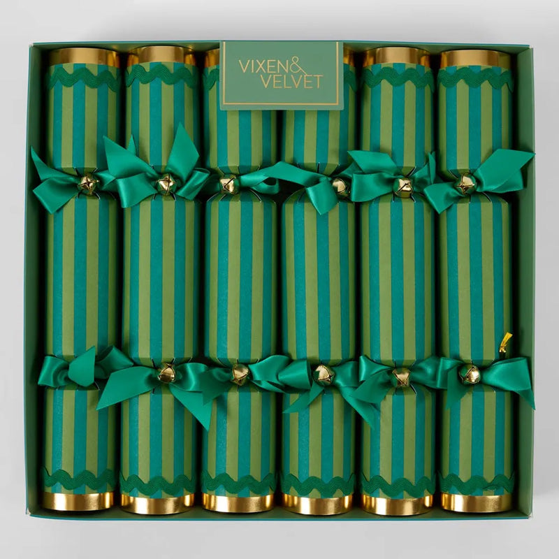 Verdant Xmas Crackers Green Stripe