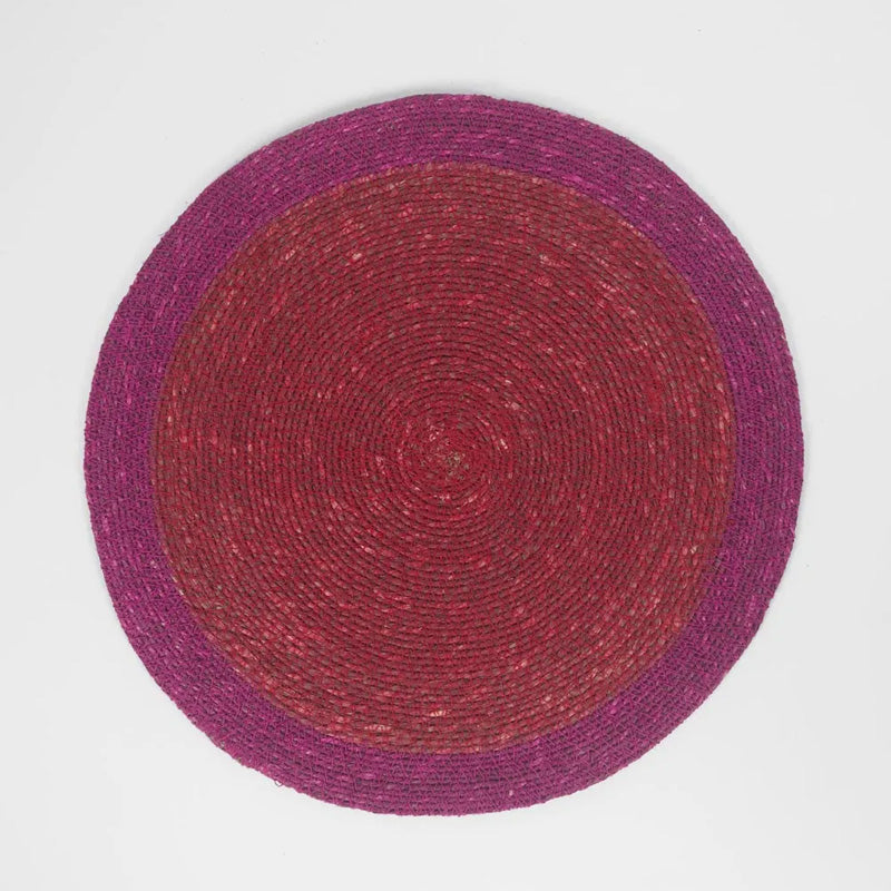 Seagrass Placemat Fuchsia Red Border