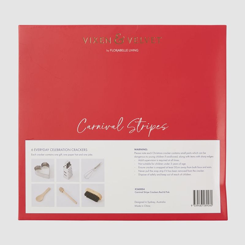 Carnival Red & Pink Stripe Christmas Crackers