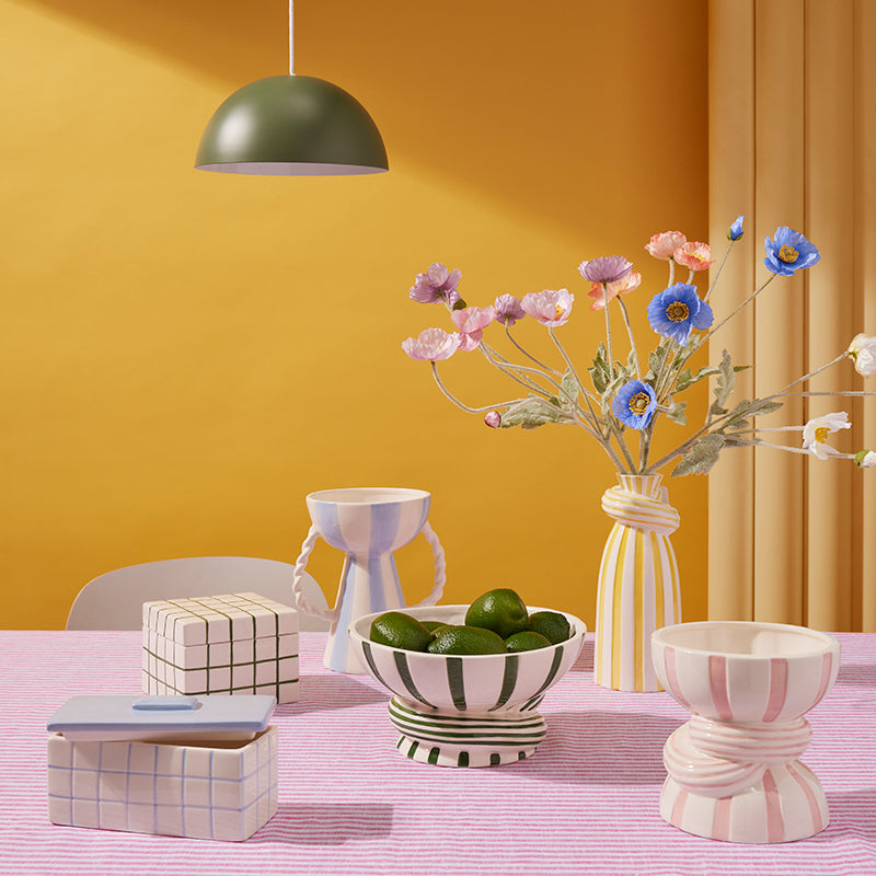 Lulu Ceramic Check Box Green