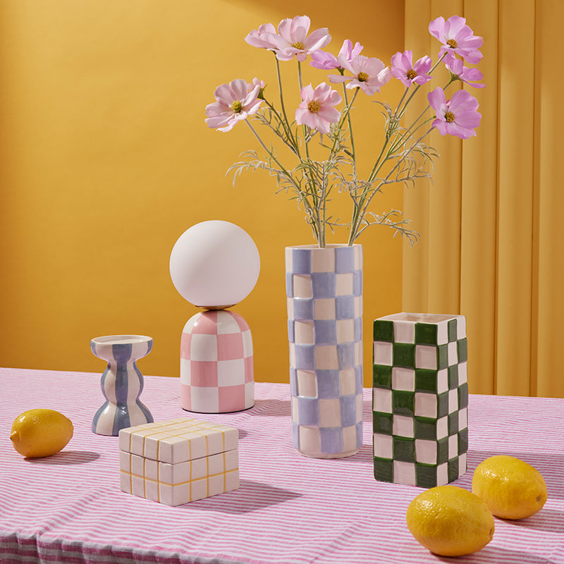 Lulu Ceramic Check Box Yellow