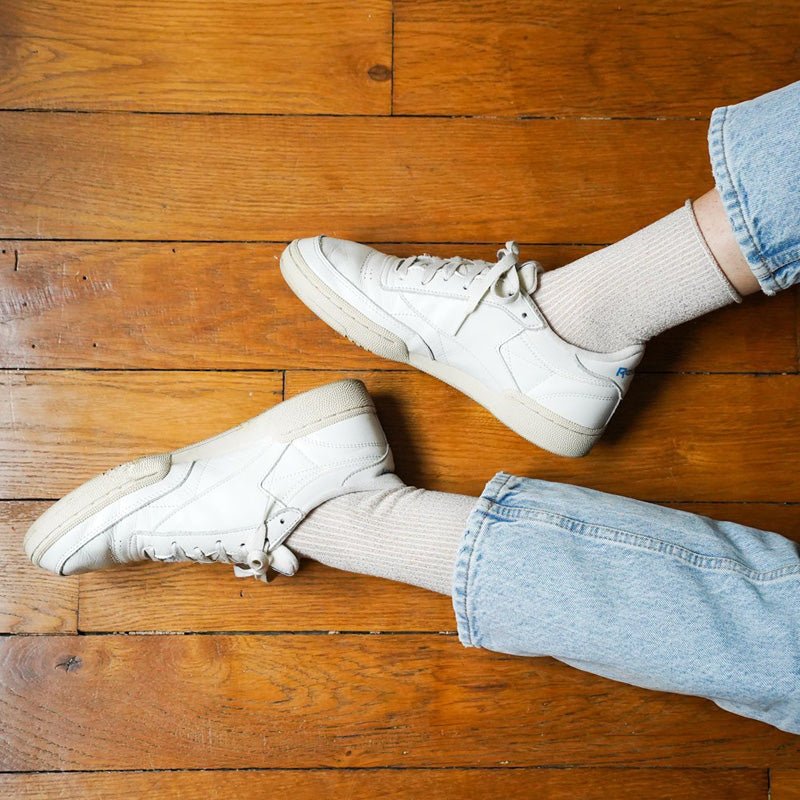 Find Glitter Lurex Socks Beige - Klue at Bungalow Trading Co.