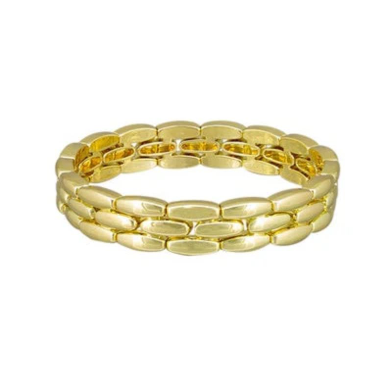 Triple Track Bracelet Gold