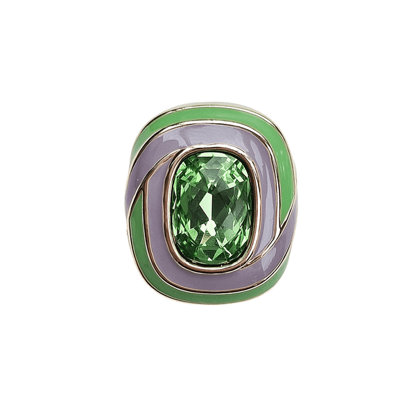 Find Green/Lilac Enamel Cocktail Ring - Zoda at Bungalow Trading Co.