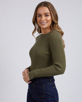 Find Greta Long Sleeve Olive - Foxwood at Bungalow Trading Co.