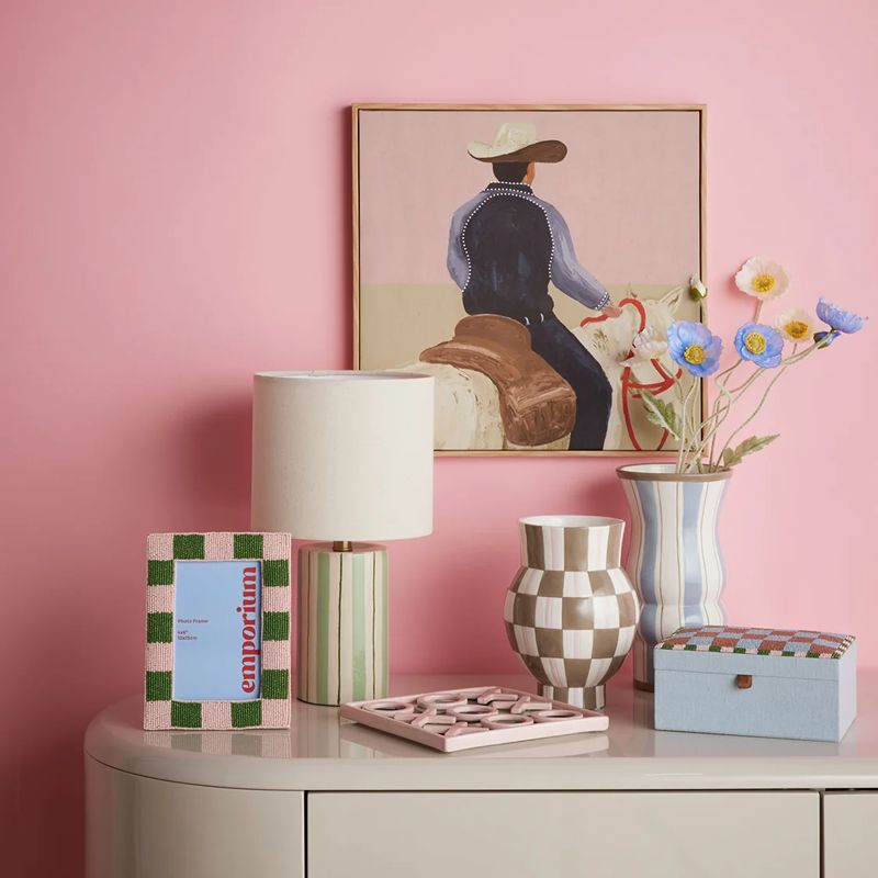 Rey Table Lamp Ivory & Green