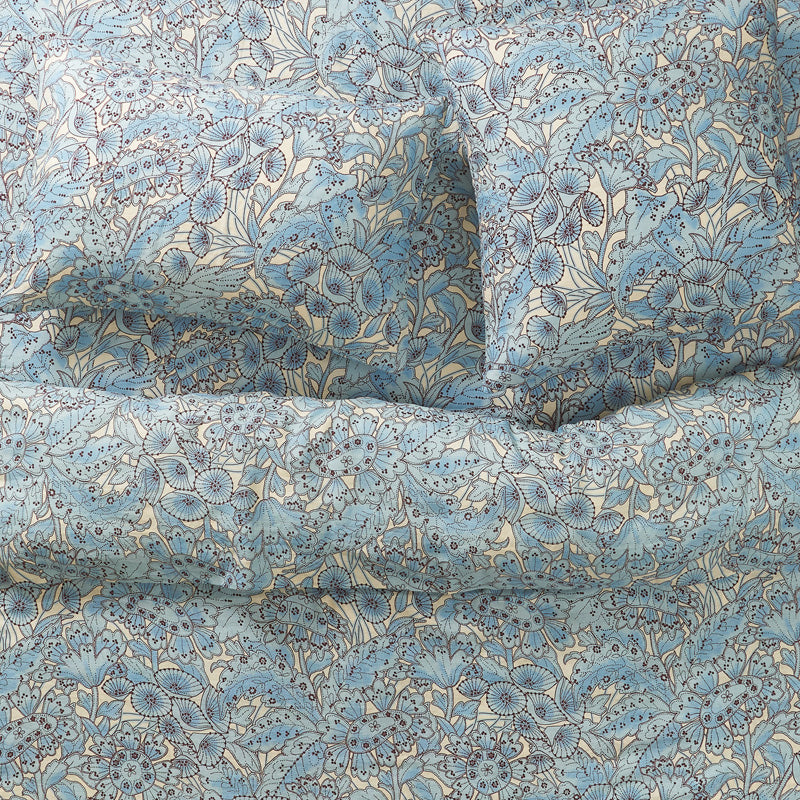 Lucia Linen Pillowcase Set Cerulean