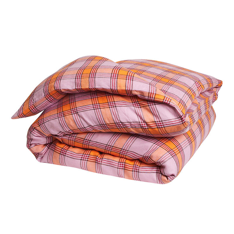 Isla Linen Quilt Cover Vivid Coral