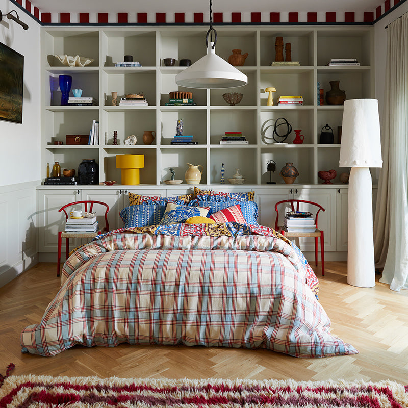 Isla Linen Quilt Cover Cerulean