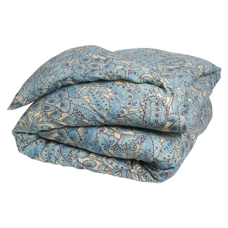 Lucia Linen Quilt Cover Cerulean
