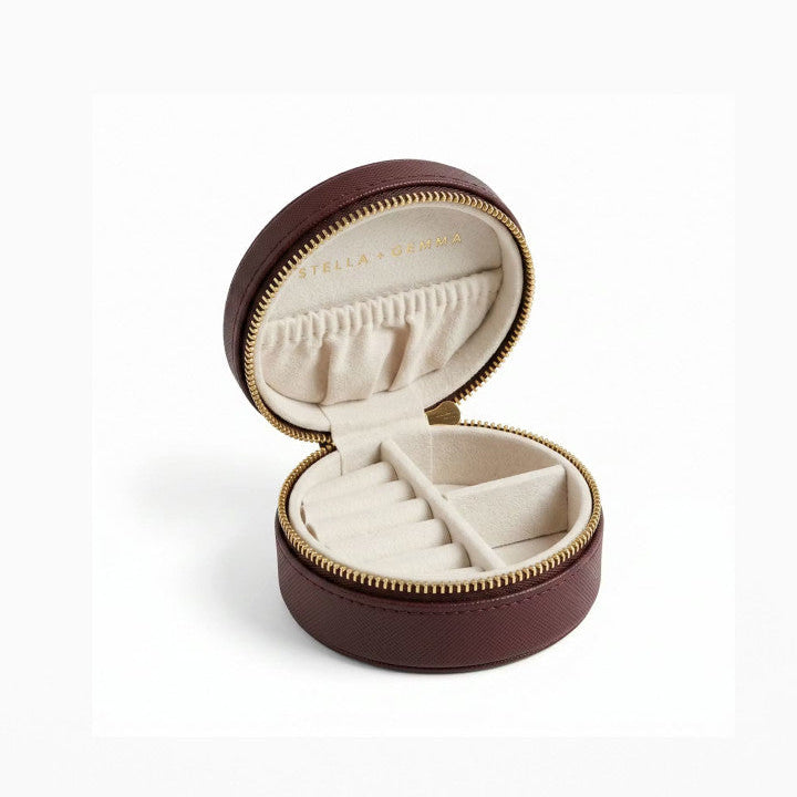 Jewellery Box Dark Cherry Round