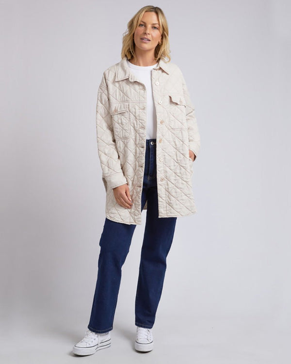 Find Katie Quilted Shacket Oat - Elm at Bungalow Trading Co.