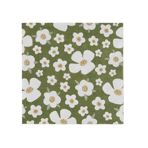 Find Katy Olive Green Paper Napkins Pack of 20 - Coast to Coast at Bungalow Trading Co.