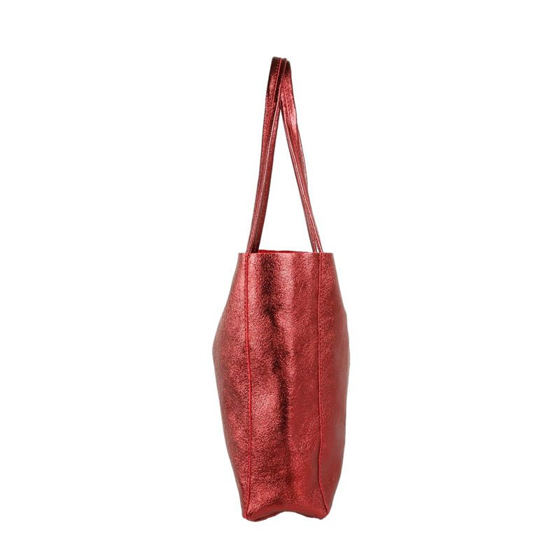 Find Large Tote Metallic Bordeaux - Maison Fanli at Bungalow Trading Co.