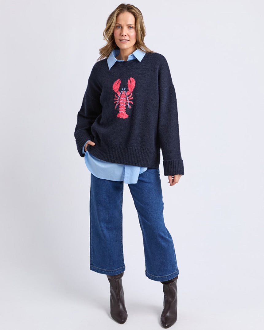 Lobster Intersia Knit Navy