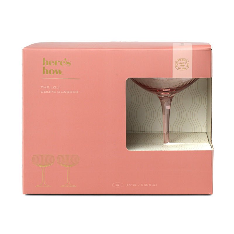 Find Lou Coupe Glass Set of 2 Blush Pink - Designworks at Bungalow Trading Co.