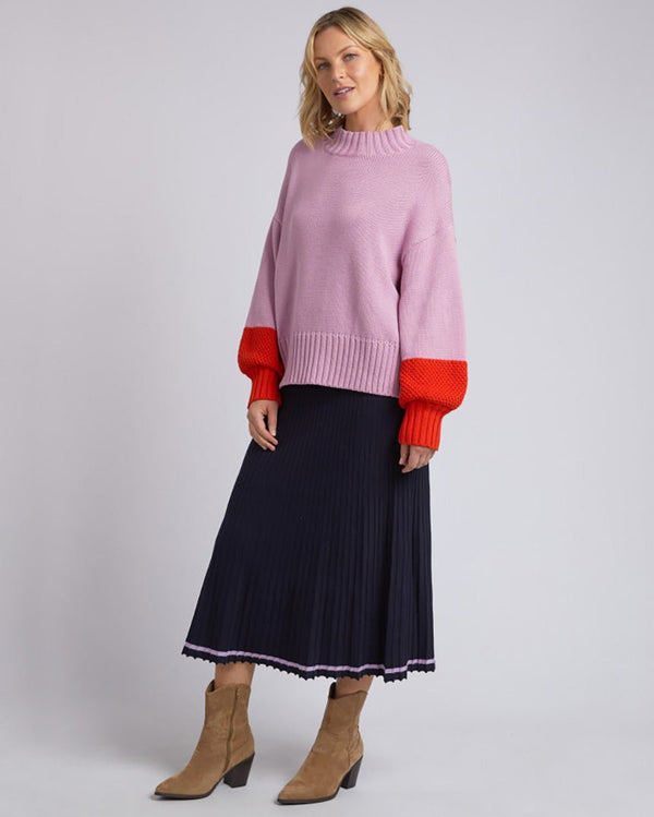 Find Louie Mock Neck Knit Peony - Elm at Bungalow Trading Co.