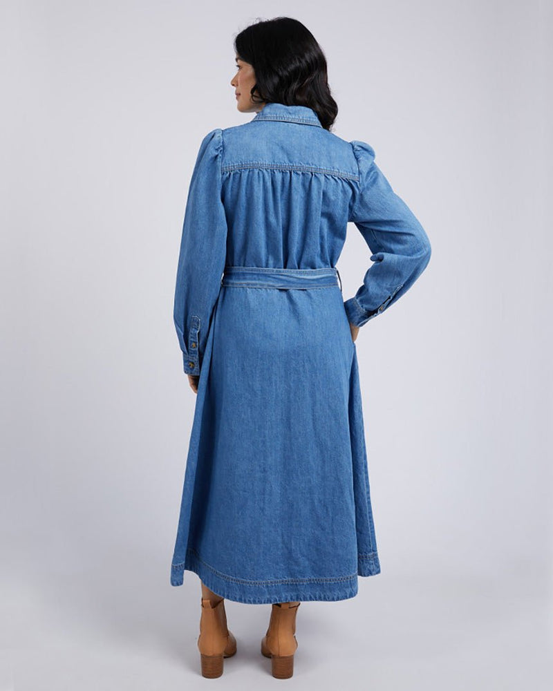 Find Lucinda Denim Shirt Dress - Elm at Bungalow Trading Co.