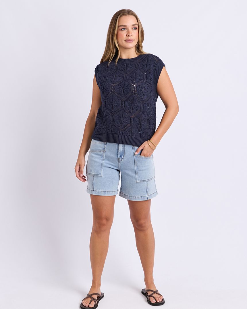 Luna Knit Vest Navy