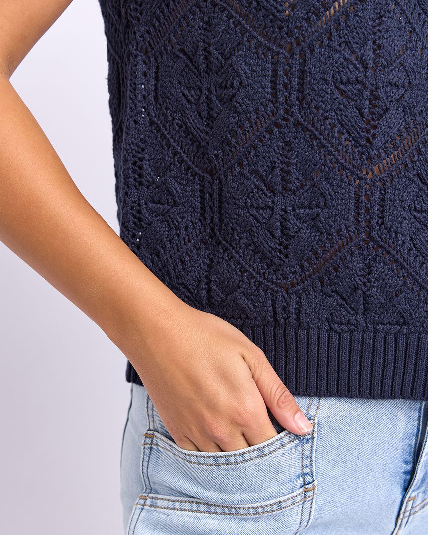 Luna Knit Vest Navy