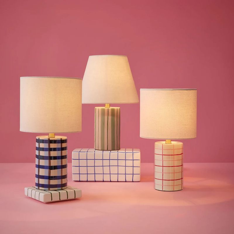 Rey Table Lamp Ivory & Green