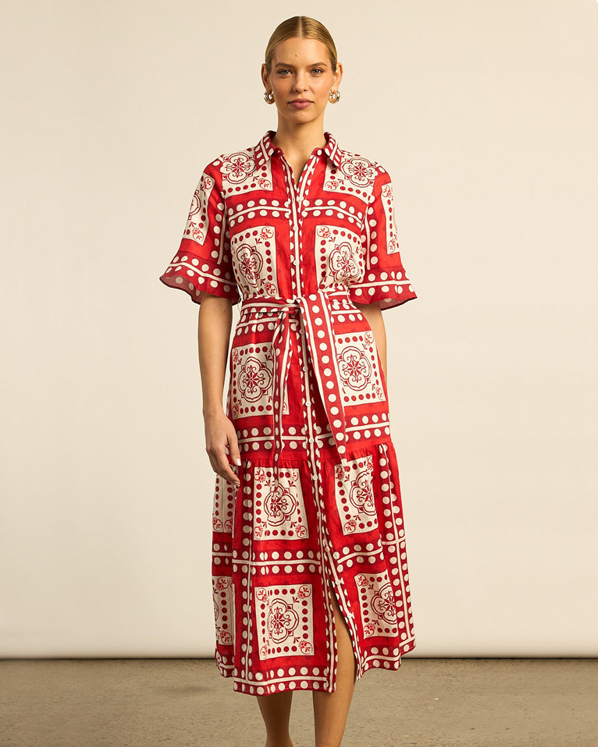 Oasis Dress Poppy Scarf