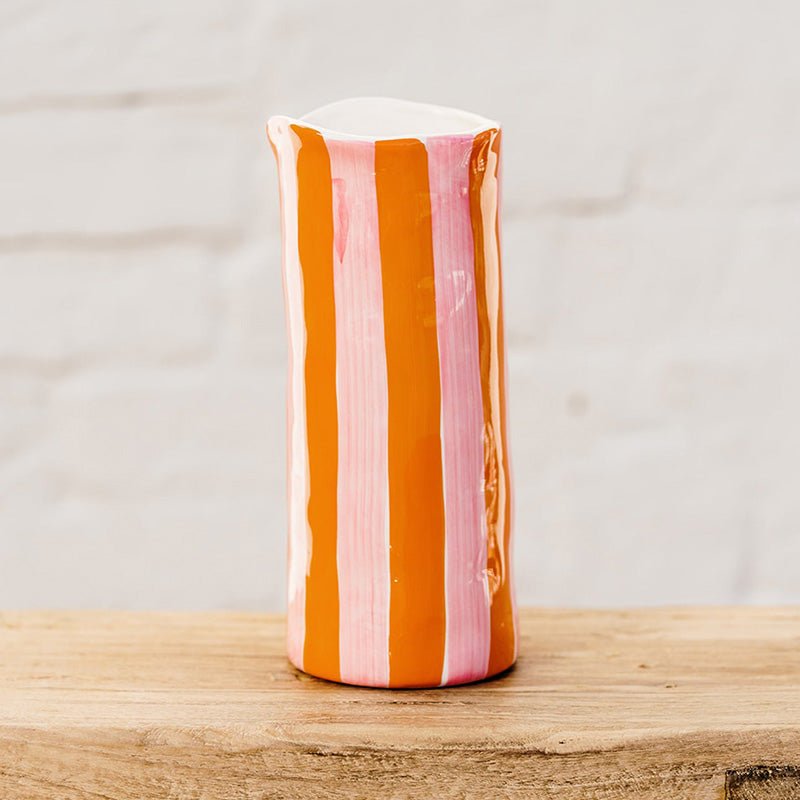Find Pink and Orange Stripe Vase Medium - Noss at Bungalow Trading Co.
