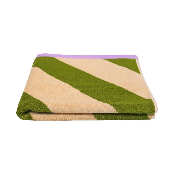 Find Pistachio Stripe Bath Towel - Mosey Me at Bungalow Trading Co.
