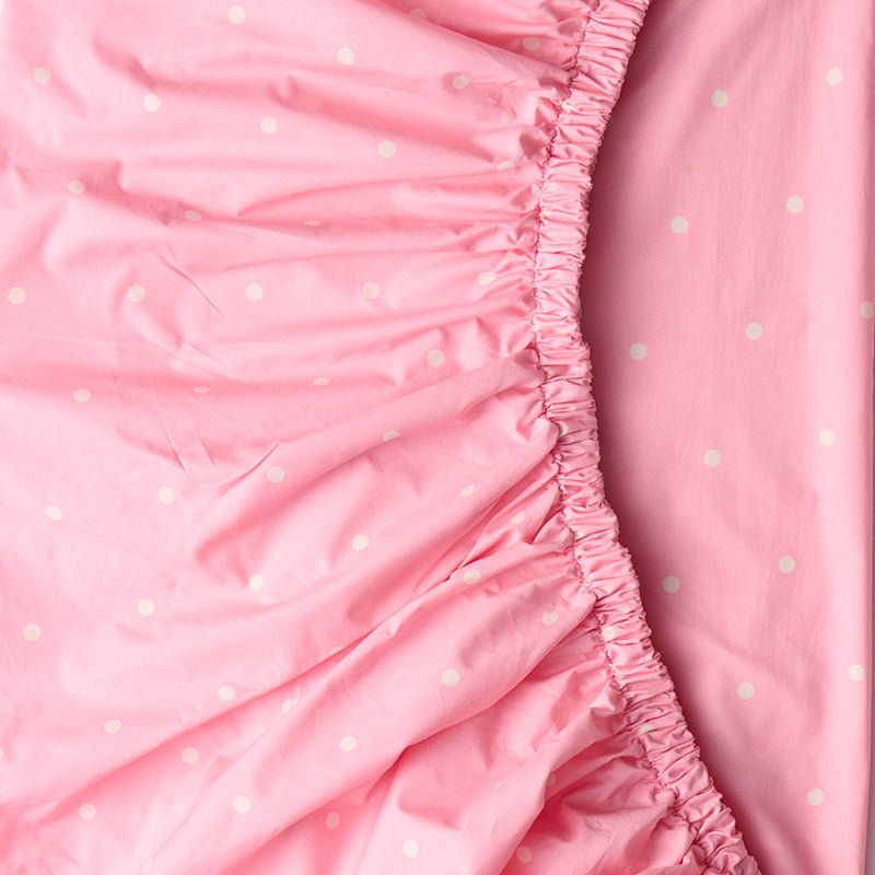 Find Polkadot Strawberry Organic Cotton Fitted Sheet - Kip & Co at Bungalow Trading Co.