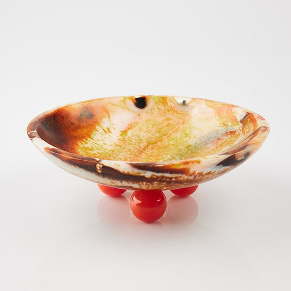 Find Resin Fruit Bowl with Legs Toffee - Holiday Trading at Bungalow Trading Co.