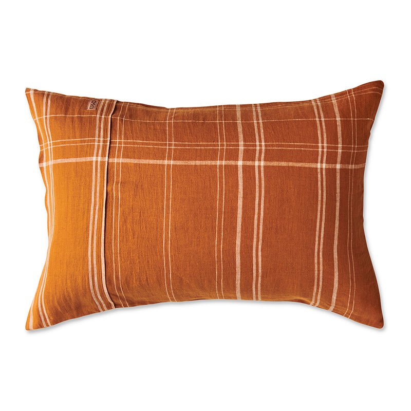 Find Santa Monica Pecan Tartan Linen Pillowcases Set of 2 - Kip & Co at Bungalow Trading Co.