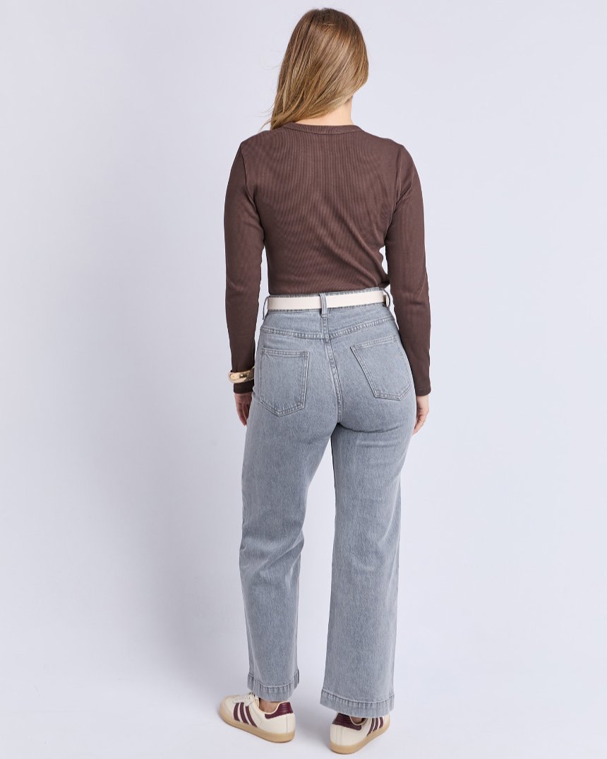 Scoop Rib Long Sleeve Tee Coffee