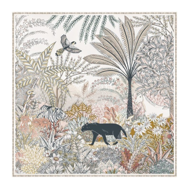 Silk Scarf Heloise Panther Night Beige