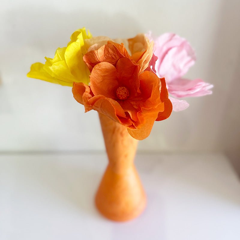 Find Small Moonshine Paper Flower Orange - Nibbanah at Bungalow Trading Co.