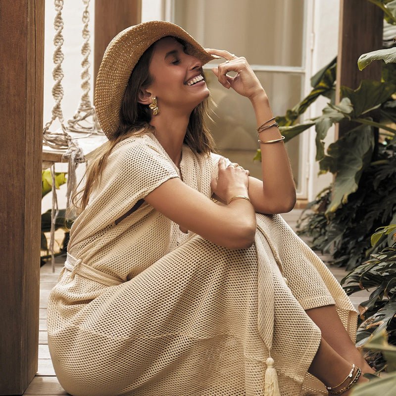 Find Stassia Gold Earrings - Arms of Eve at Bungalow Trading Co.