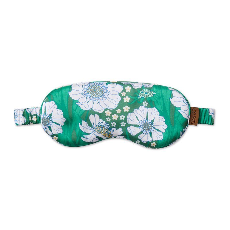 Find Tumbling Flowers Green Silk Eye Mask - Kip & Co at Bungalow Trading Co.
