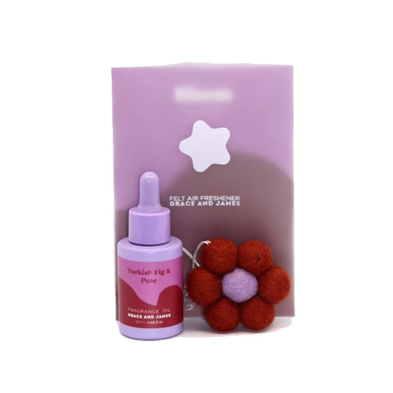 Find Turkish Fig & Pear Felt Air Freshener - Grace and James at Bungalow Trading Co.