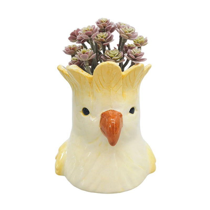 Perdy Parrot Planter/Vase Yellow