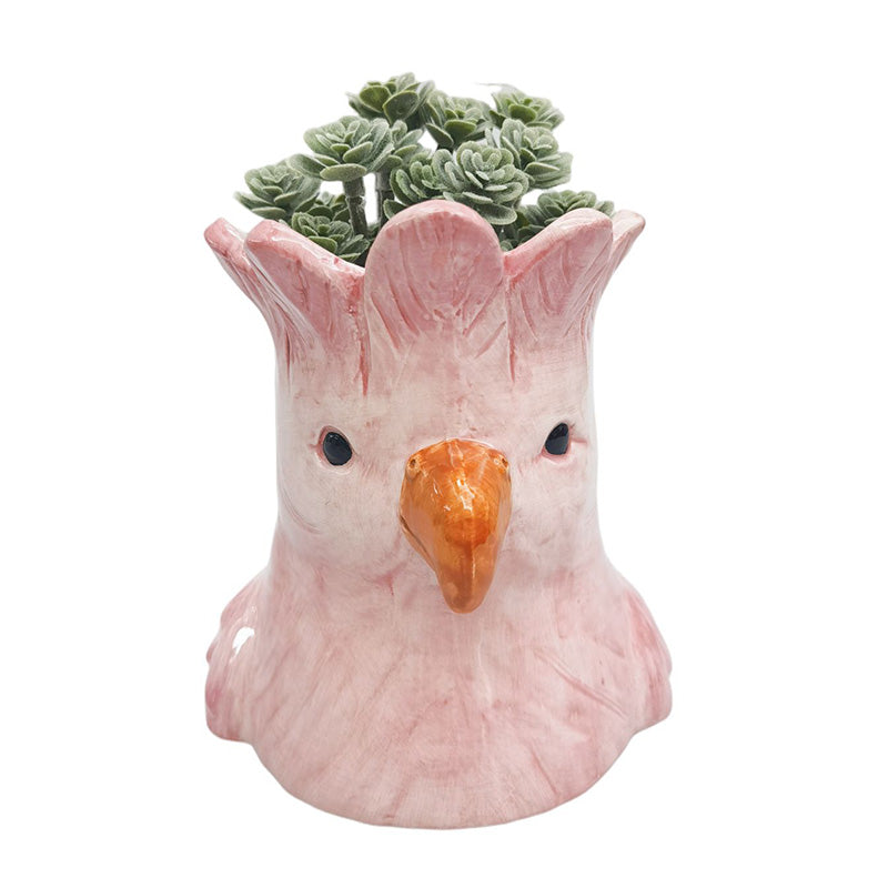 Perdy Parrot Planter/Vase Pink