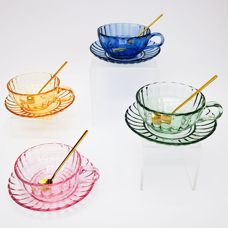 Maisy Glass Tea Cup Set Blue