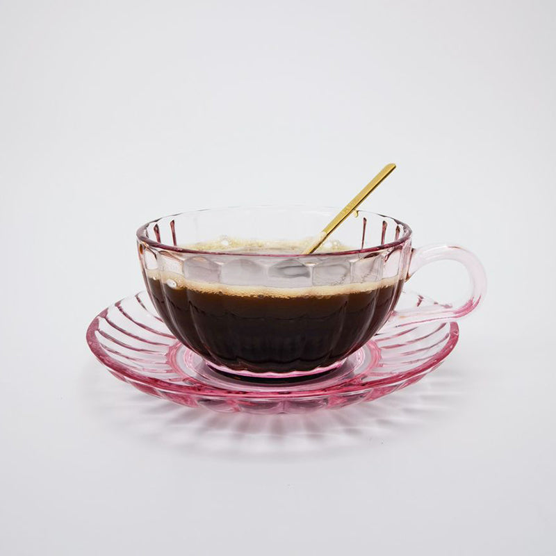 Maisy Glass Tea Cup Set Pink