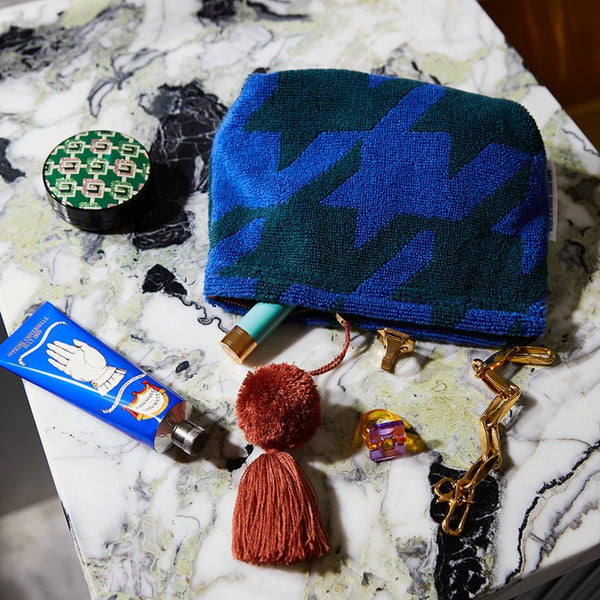 Find Vinita Terry Pouch Lapis Small - Sage & Clare at Bungalow Trading Co.