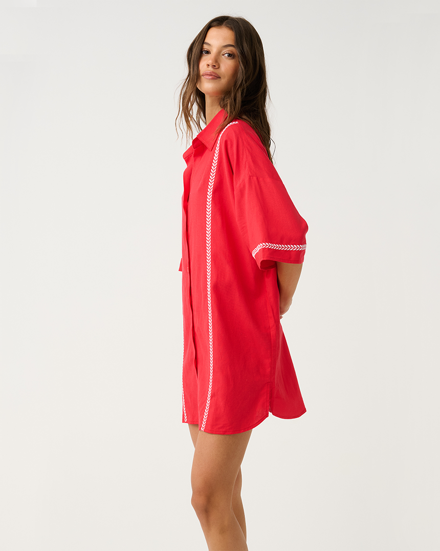 Casey Shirt Dress Mandarin