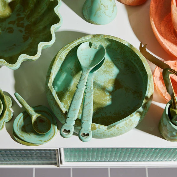 Find Wilkie Salad Servers Artichoke - Sage & Clare at Bungalow Trading Co.