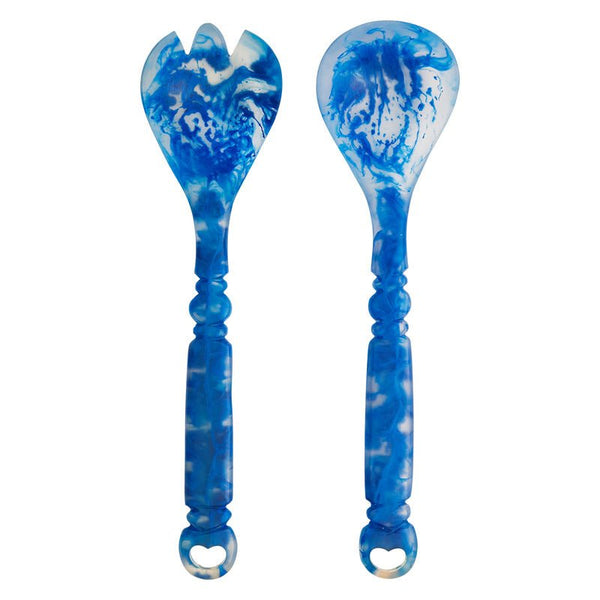 Find Wilkie Salad Servers Lapis - Sage & Clare at Bungalow Trading Co.