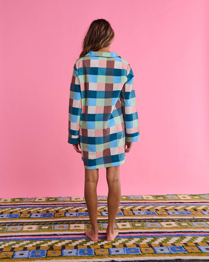 Find Woodlands Tartan Flanelette Long Sleeve Button Up Nightie - Kip & Co at Bungalow Trading Co.