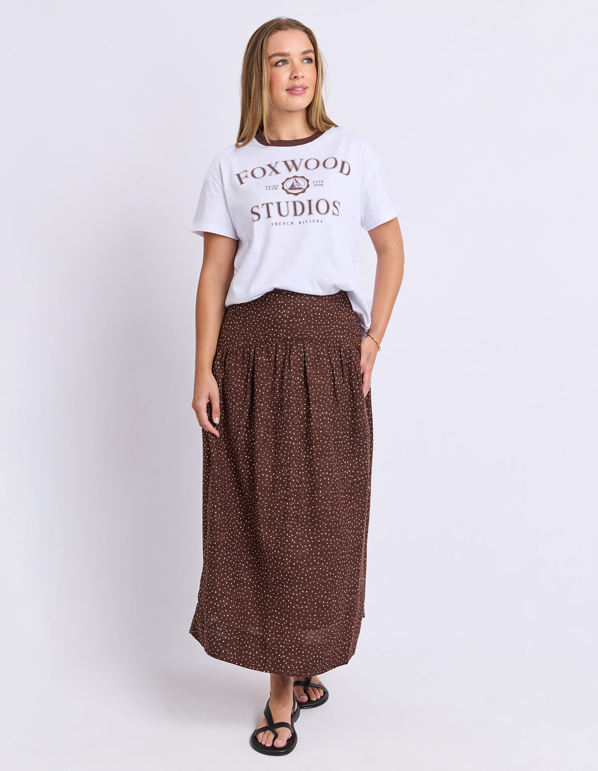 Wren Spot Skirt Chocolate