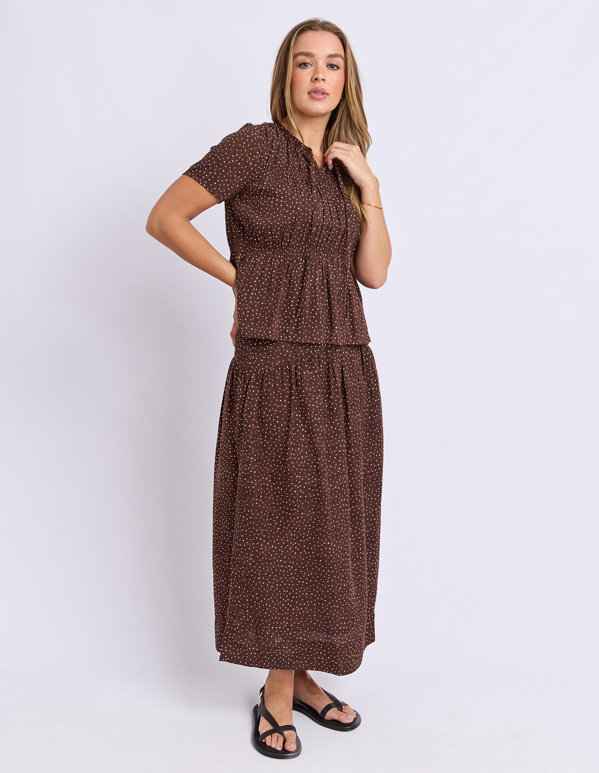 Wren Spot Skirt Chocolate