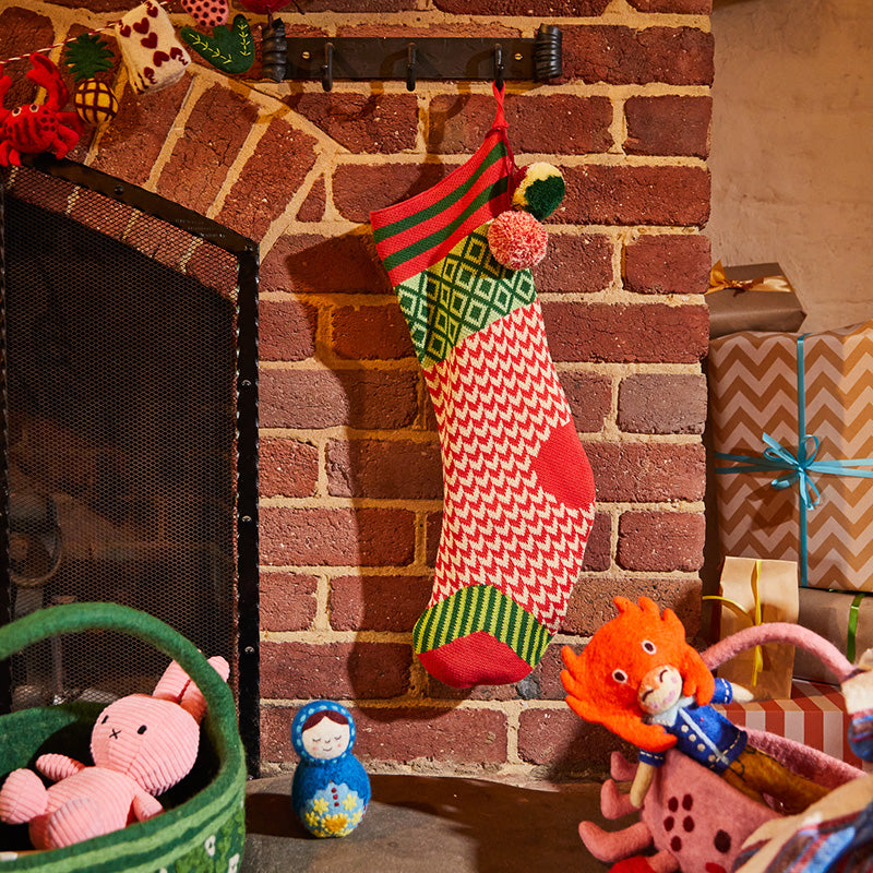 Palmina Knitted Stocking Crimson