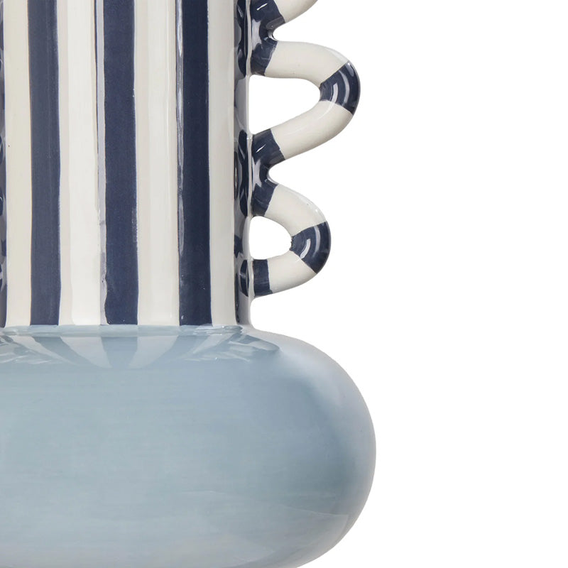 Harper Stripe Vase Blue/Navy/Off White